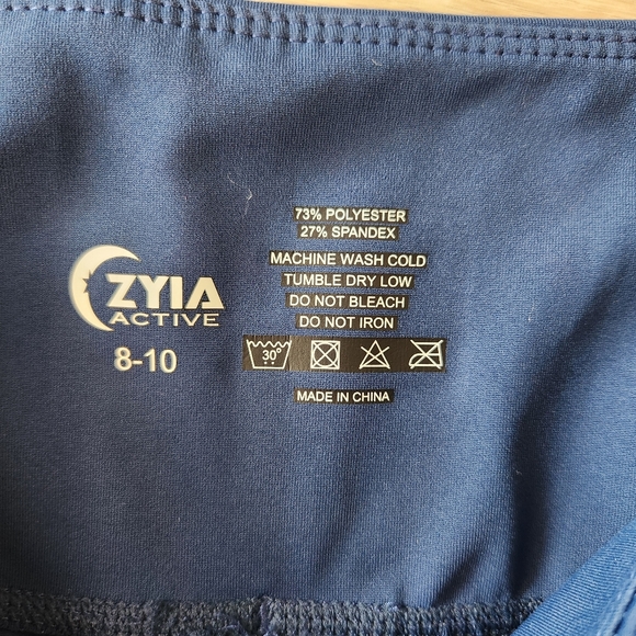 Zyia Active Legging Lot 2 Pair Womens Size 8-10 Blue Tan Tie Dye - Picture 7 of 8